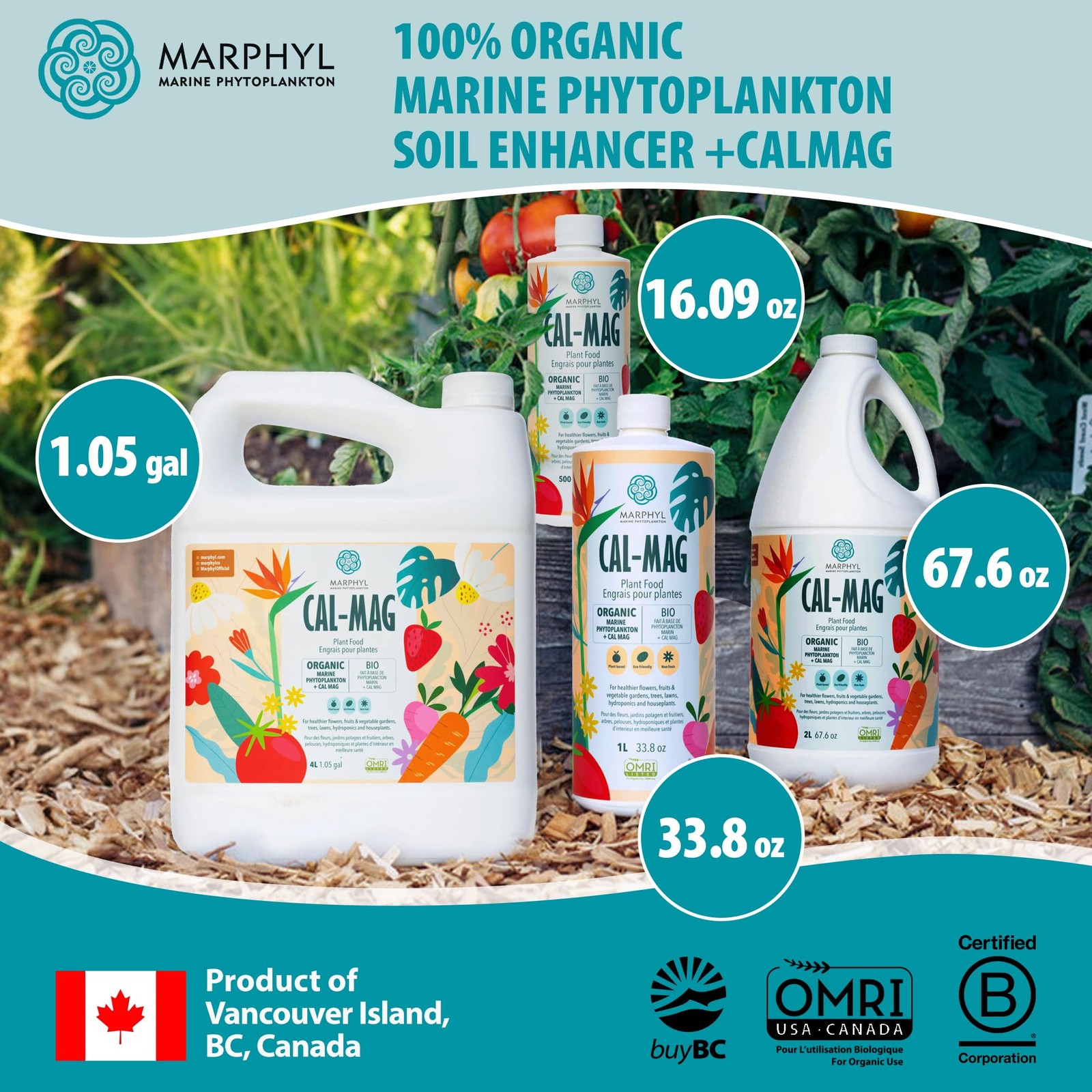 Organic Cal-Mag Liquid Fertilizer – Calcium & Magnesium Supplement to Correct…