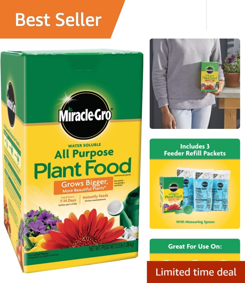 Miracle-Gro 3 lbs Water Soluble Plant Food – Instant Nutrition for All Plants