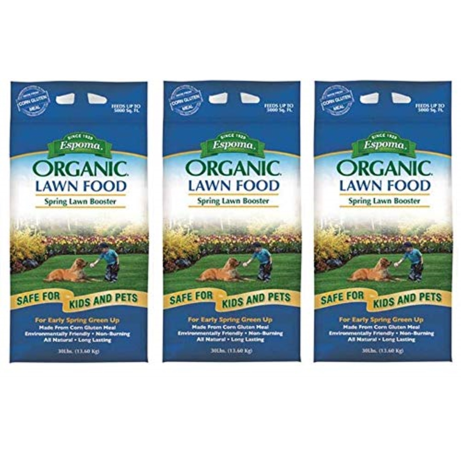 Espoma (#EOLB30) Organic Lawn Booster Fertilizer, 30-Pound (3 Pаck)