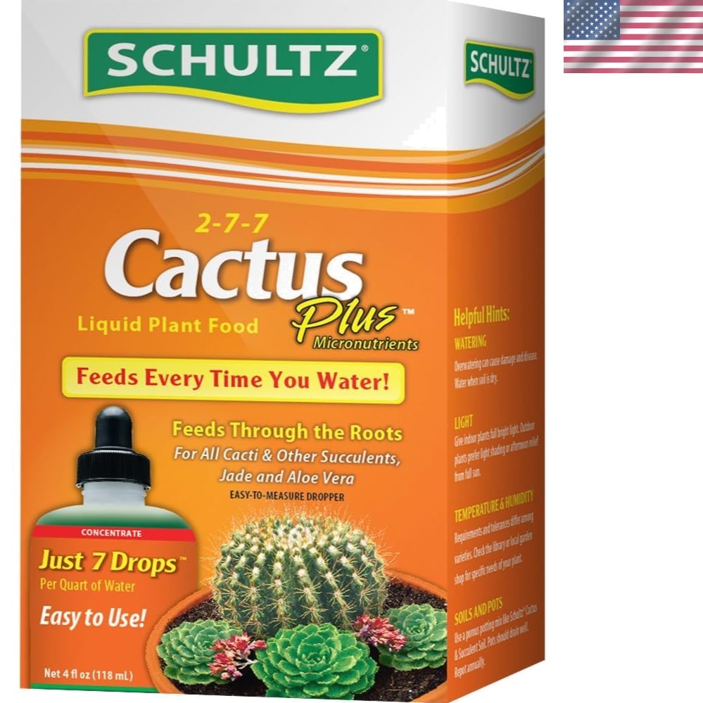 Cactus Plus 2-7-7 Liquid Plant Food, 4-Ounce for Thriving Cacti & Succulents