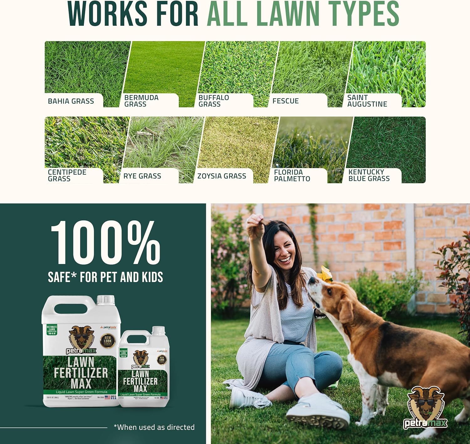 Petratools 32 Oz Lawn Fertilizer 16 4 8 Npk Balanced Lawn Boost Green Grass