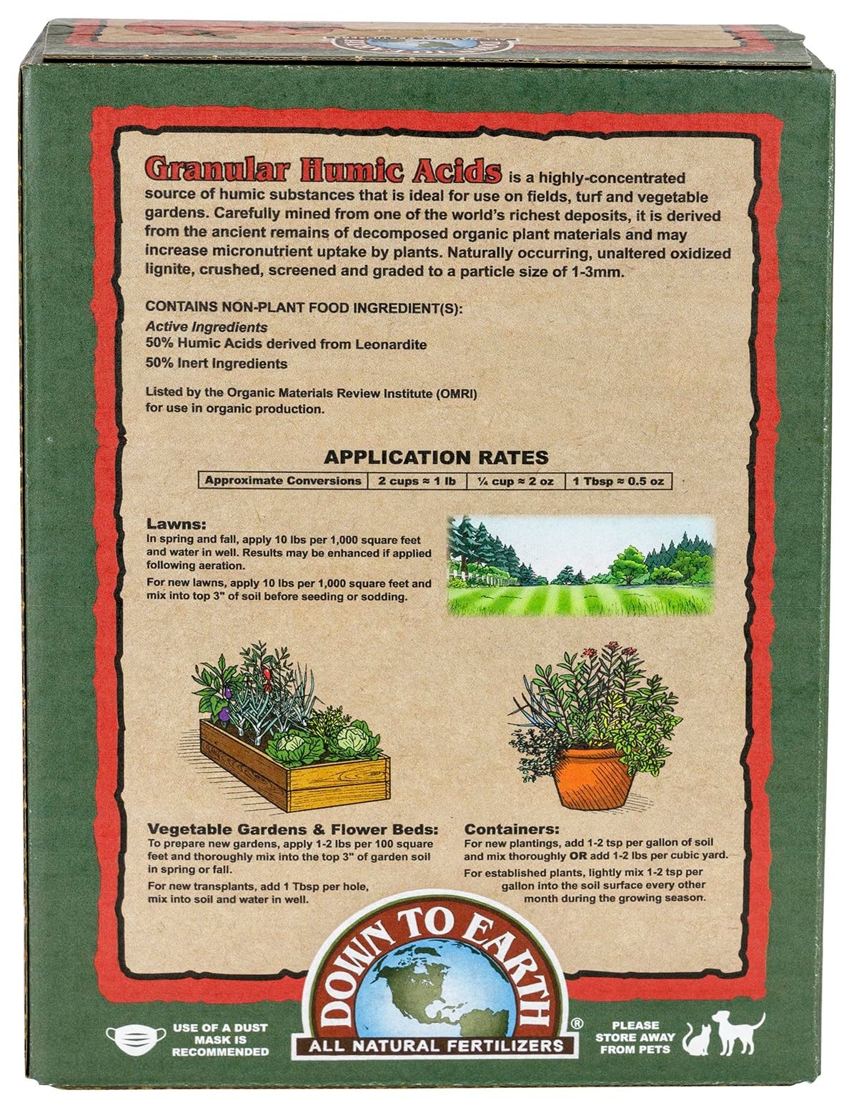 Organic Granular Fertilizer with Humic Acids – Soil Amendment, 5 lb, Boosts Nutr