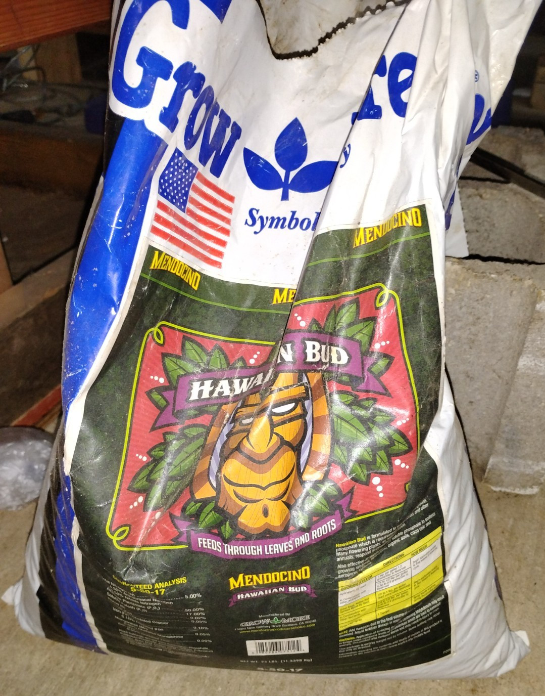 Grow More 7512 Hawaiian Bud 5-50-17, REPACKAGED 6 lb lots (4 total)