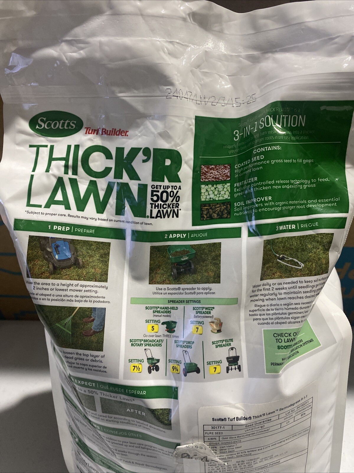 Scotts Turf Builder Thick’R Lawn 12 Lb. Bermuda Grass Patch & Repair 30177