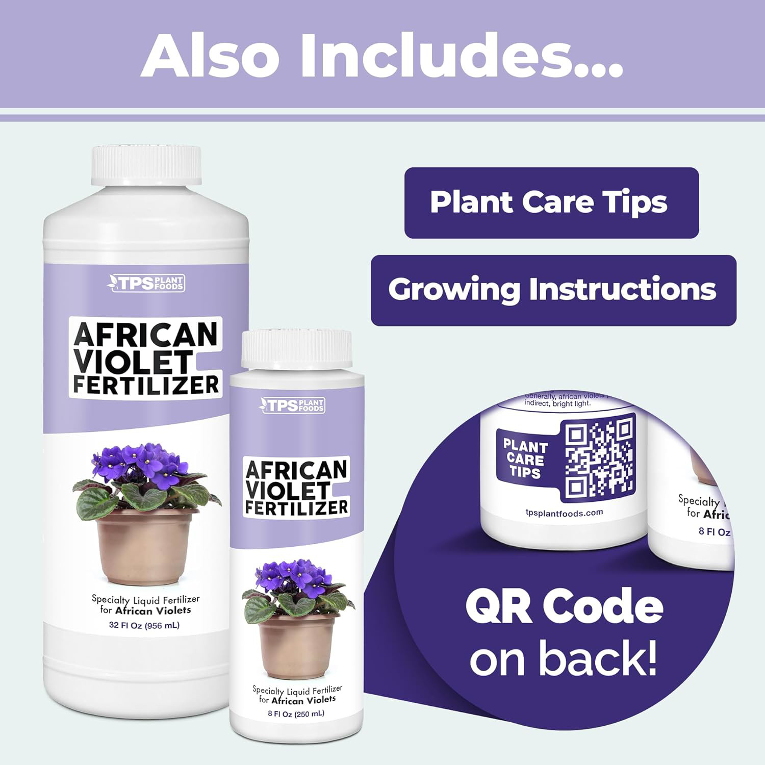 African Violet Fertilizer for Indoor Flowering Plants, Liquid Plant Food 8 oz