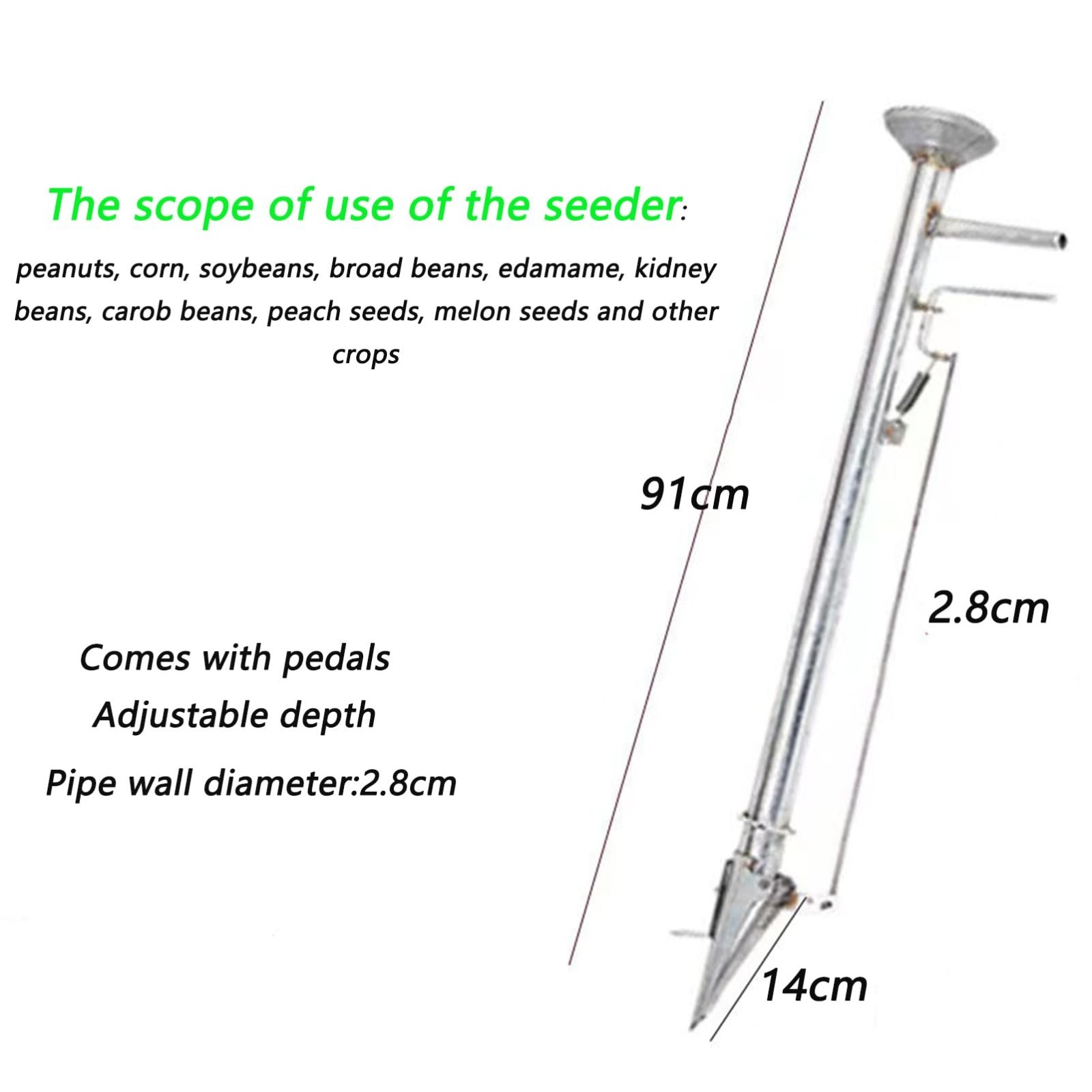 Manual Seed Sower & Fertilizer Applicator – Vegetable Planter Tool for Gardening