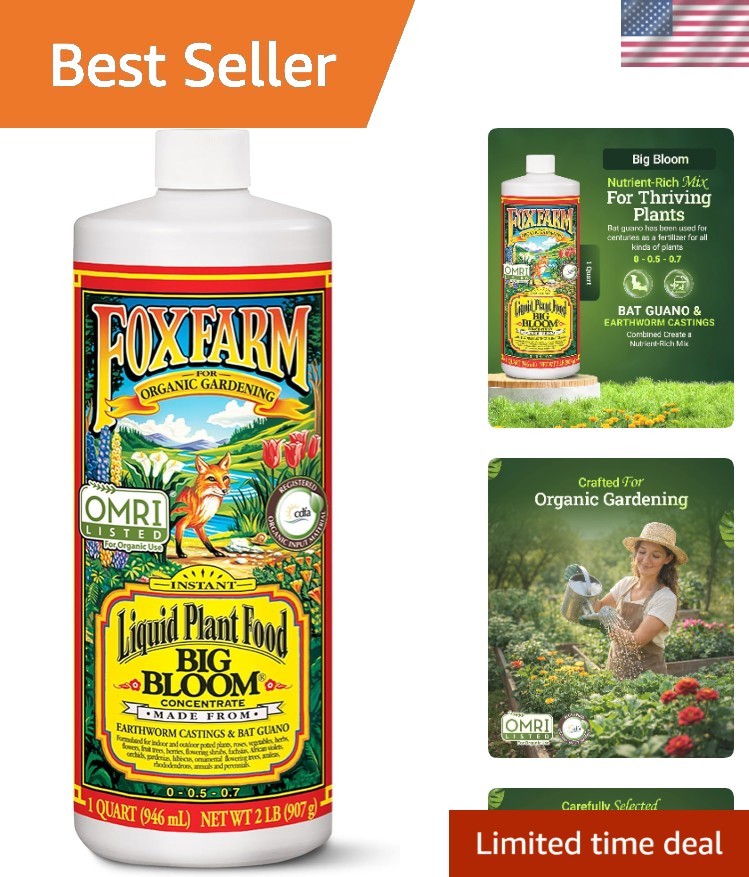 Fox Farm Big Bloom Liquid Plant Food – Organic Bloom Fertilizer for Flowering…