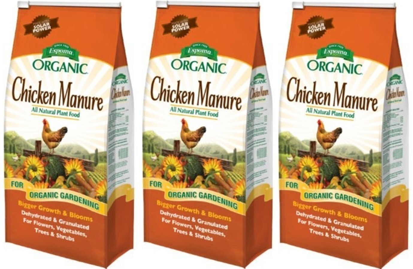 Espoma GM3 3.75 Lb Chicken Manure All Natural Plant Food Fertilizer – Pack of 3