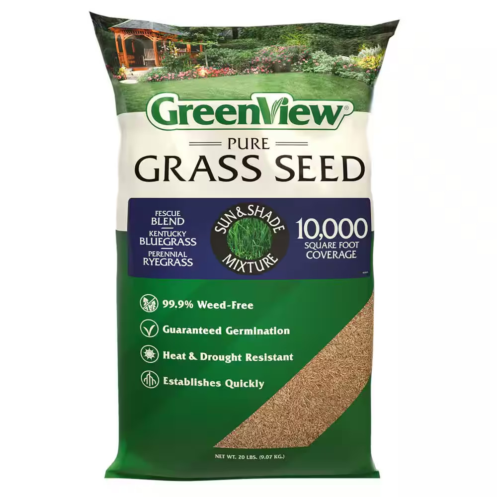 20 Lbs. Pure Grass Seed Sun and Shade Mixture – Covers up to 10,000 Sq. Ft.