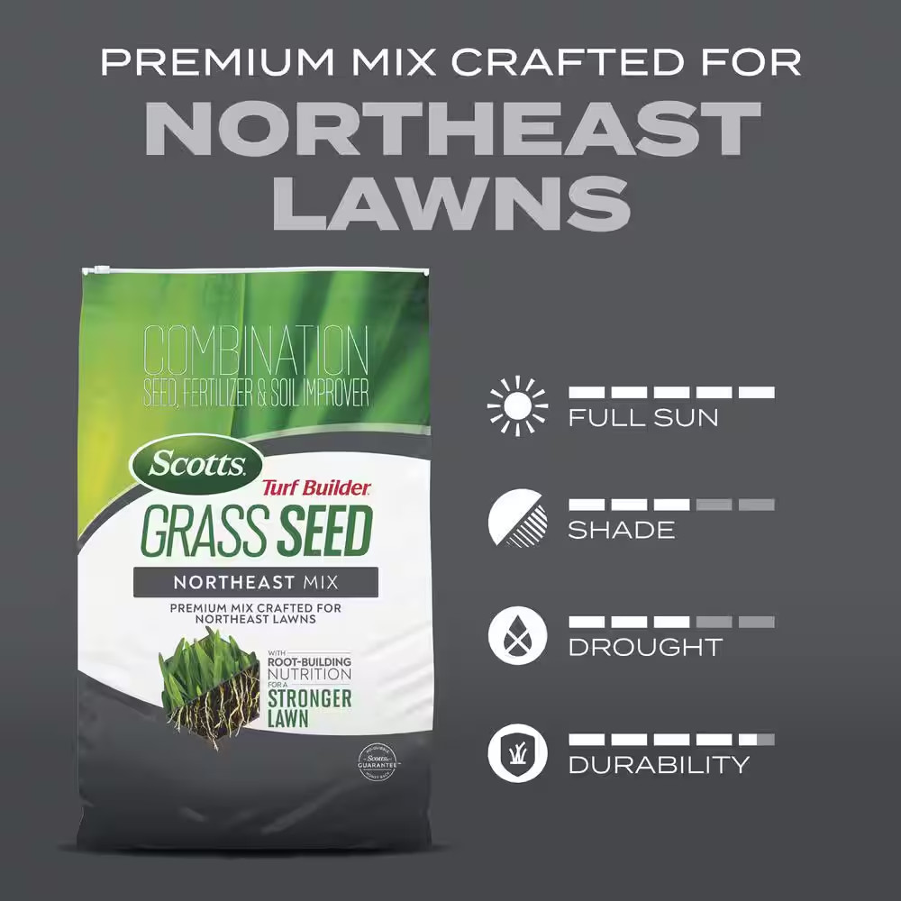 Turf Builder 16 Lbs. Grass Seed Northeast Mix with Fertilizer and Soil Improver,
