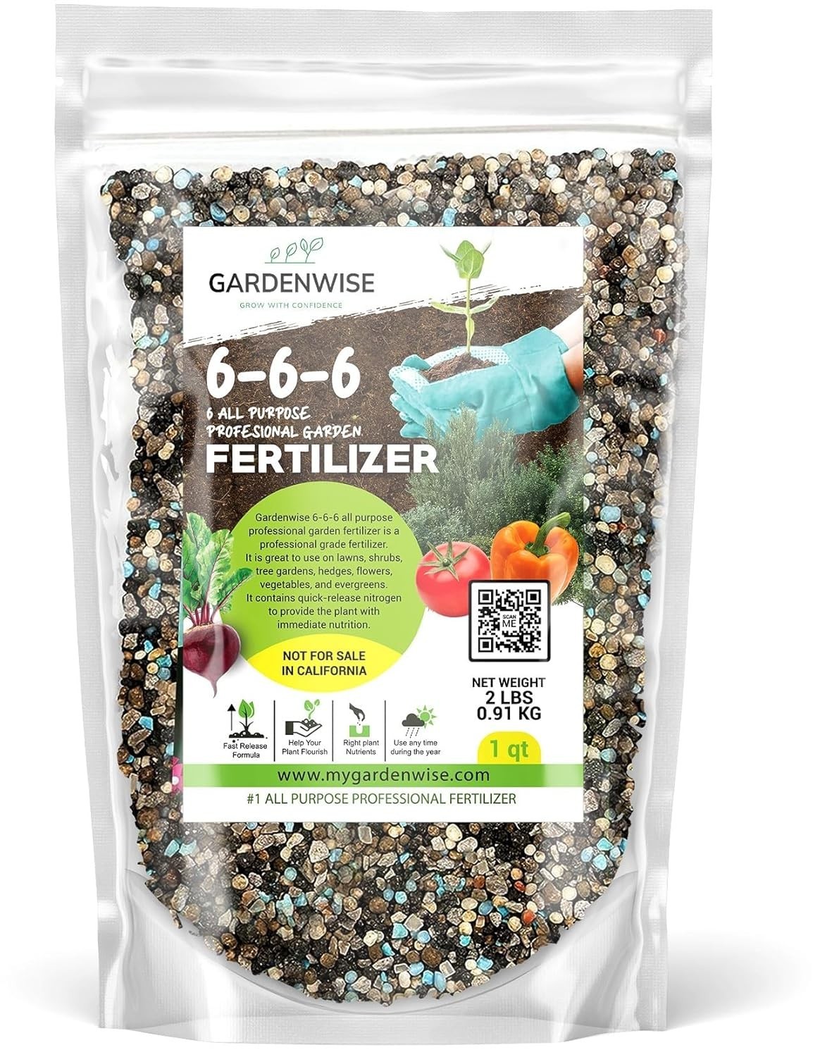 6-6-6 All Purpose Fertilizer | Professional Balanced Plant Food Indoor/Outdoor