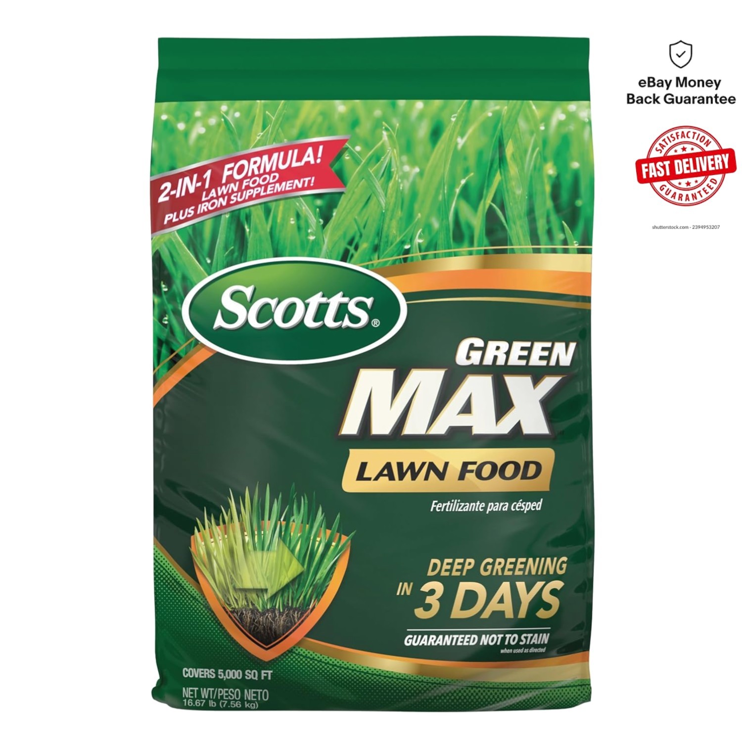 Green Max Lawn Food – 5,000 Sq. Ft. for Non-Staining Greener Lawns