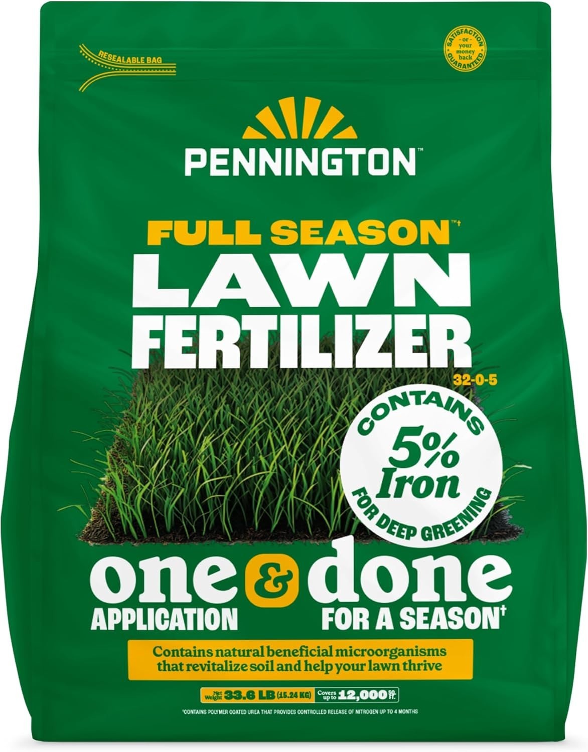 Full Season 33.6 LB | Slow release fertilizer for grass, one application per …