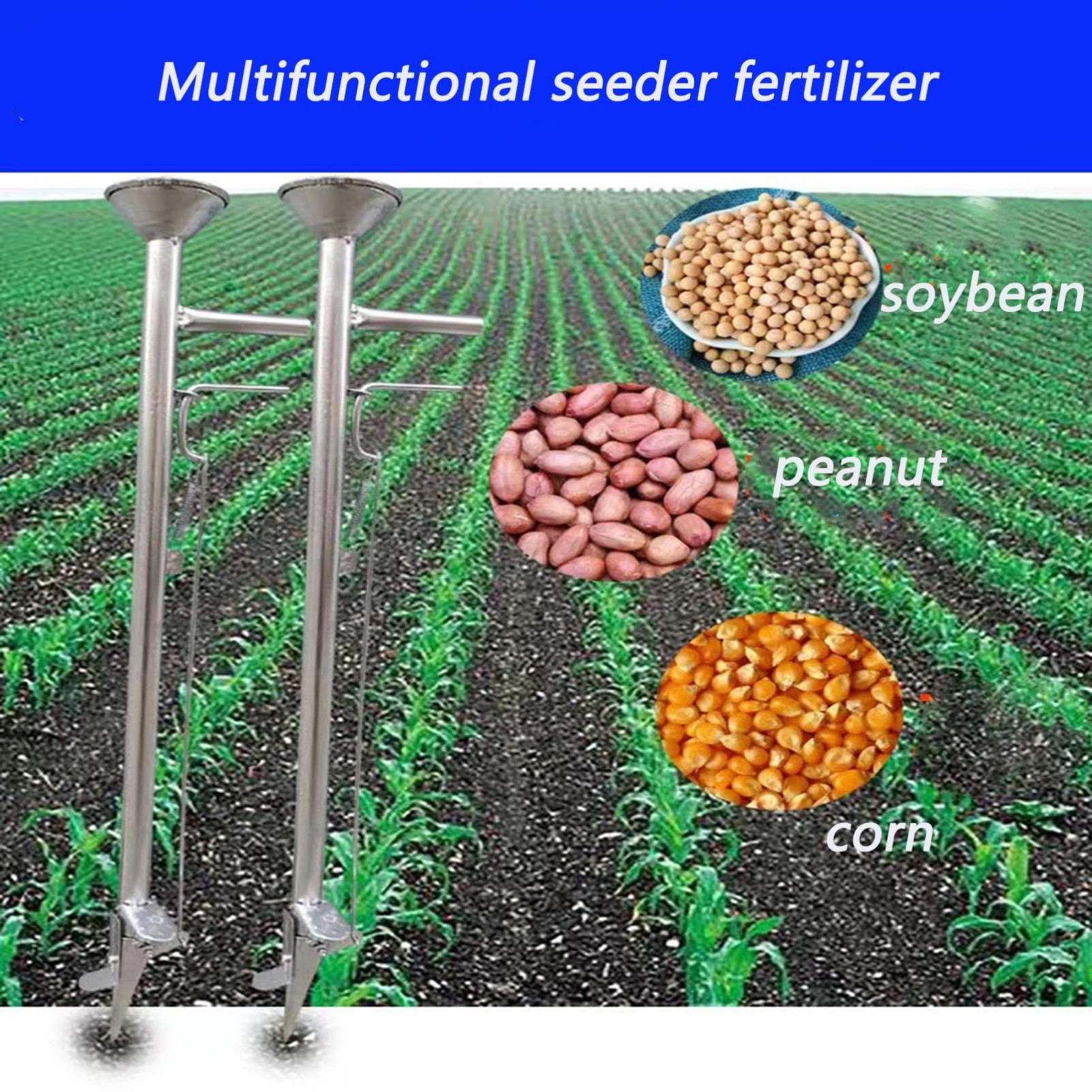 Manual Seed Sower & Fertilizer Applicator – Vegetable Planter Tool for Gardening