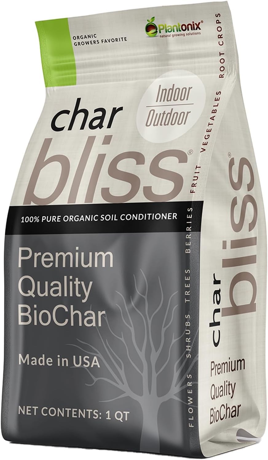 Char Bliss (1 Qt) – Organic Biochar Soil Amendment for Plants & Gardening | OMRI