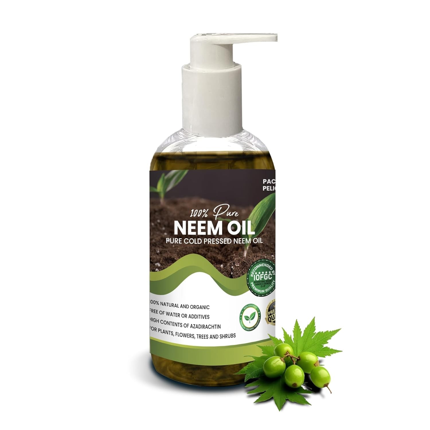 Pacific Pelican 100% Pure Cold Pressed Neem Oil – For Plants & Vegetables