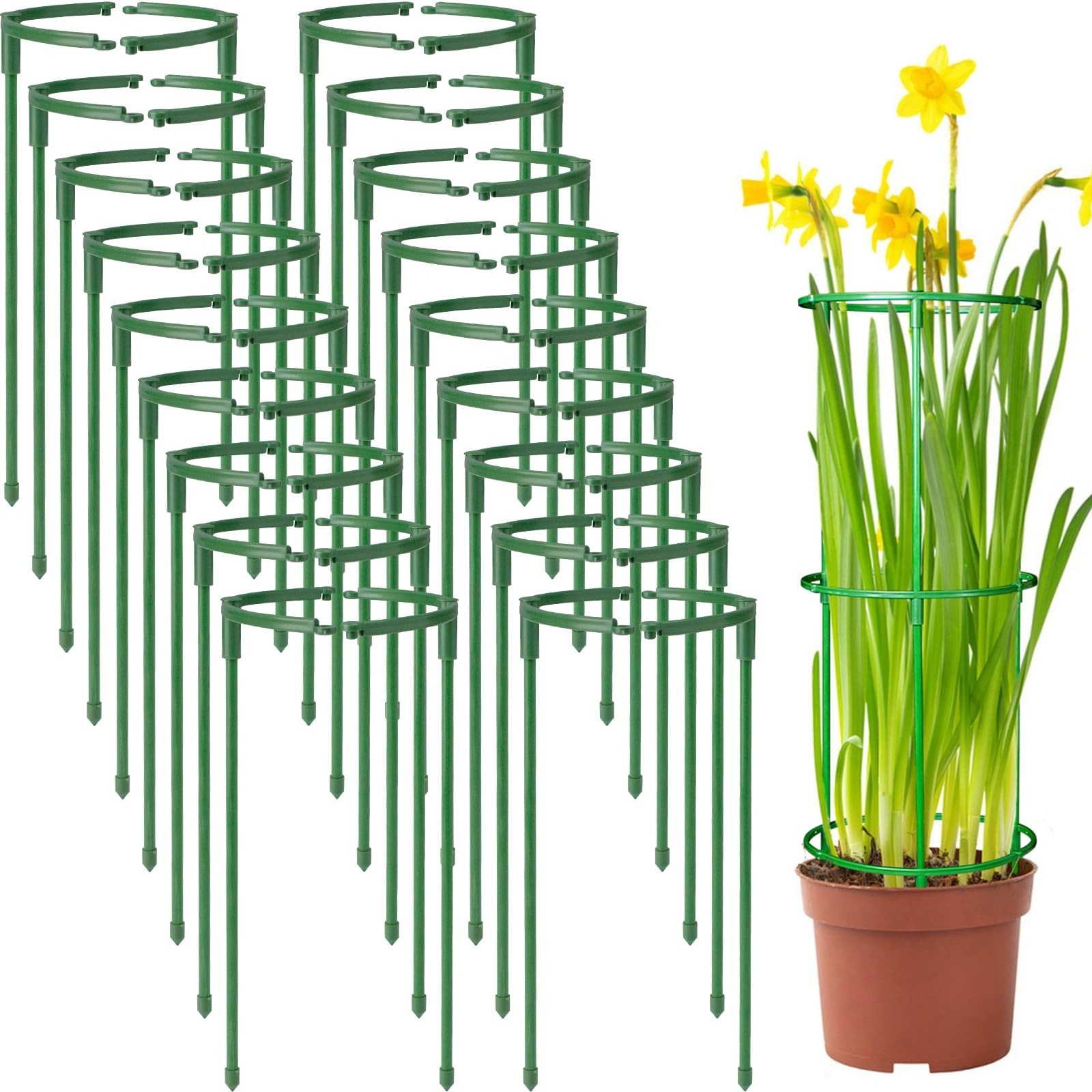 36Packs Plant Support Stake Half Round Plant Support for Indoor Plants, Stack…