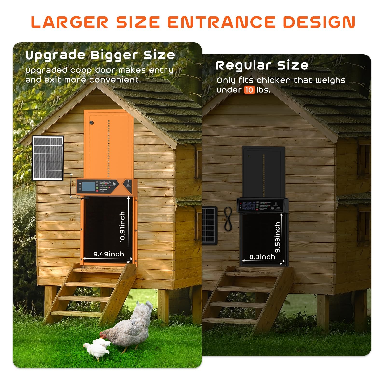 Asfrost Large Automatic Chicken Coop Door 4000Mah High Capacity Chicken Coop