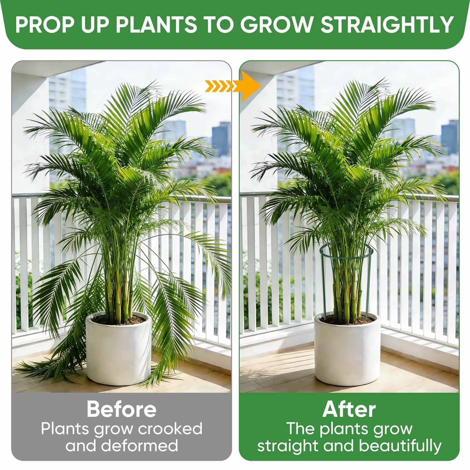 HiGift 10 Pack 24″ H x 10″ W Tall Plant Support Stakes, Half Round Metal Peon…