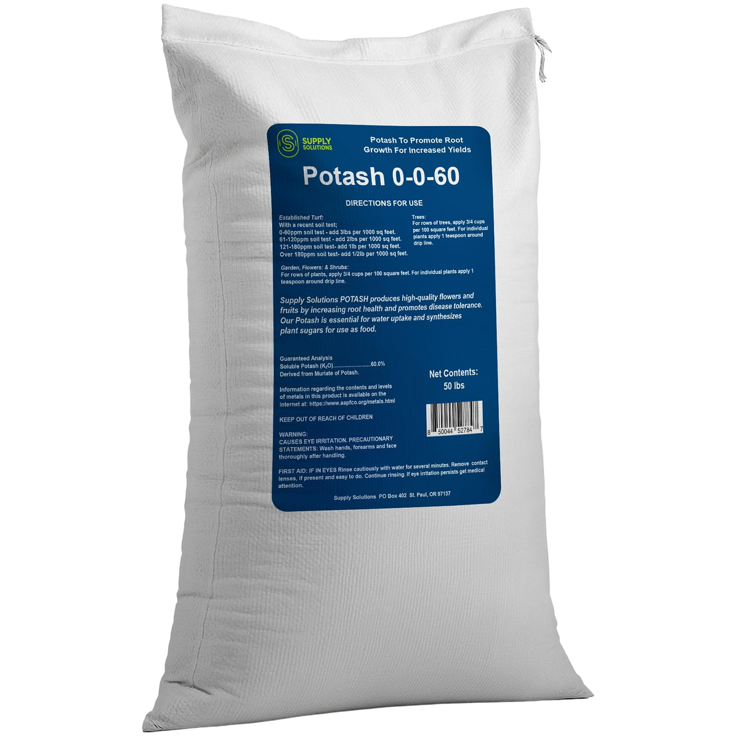 Muriate of Potash 0-0-60 Fertilizer, High Potassium Fertilizer, Potassium for Pl