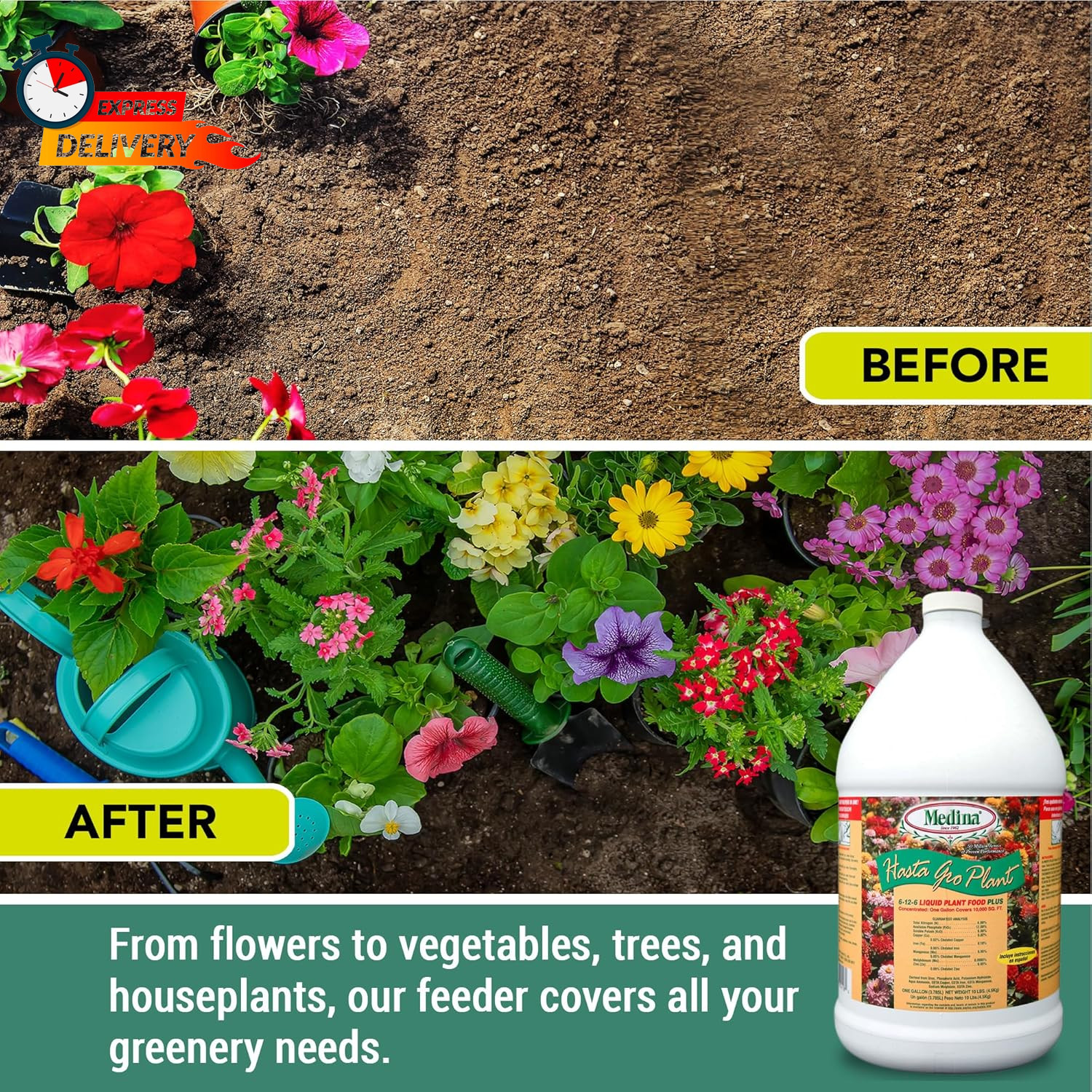 Medina HastaGro Plant Food 6-12-6 Liquid Fertilizer – Natural Plant Fertilizer f