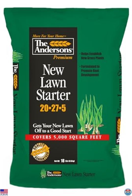 Premium Lawn Starter Fertilizer 20-27-5, Covers 5,000 sq ft, 18 lb Bag