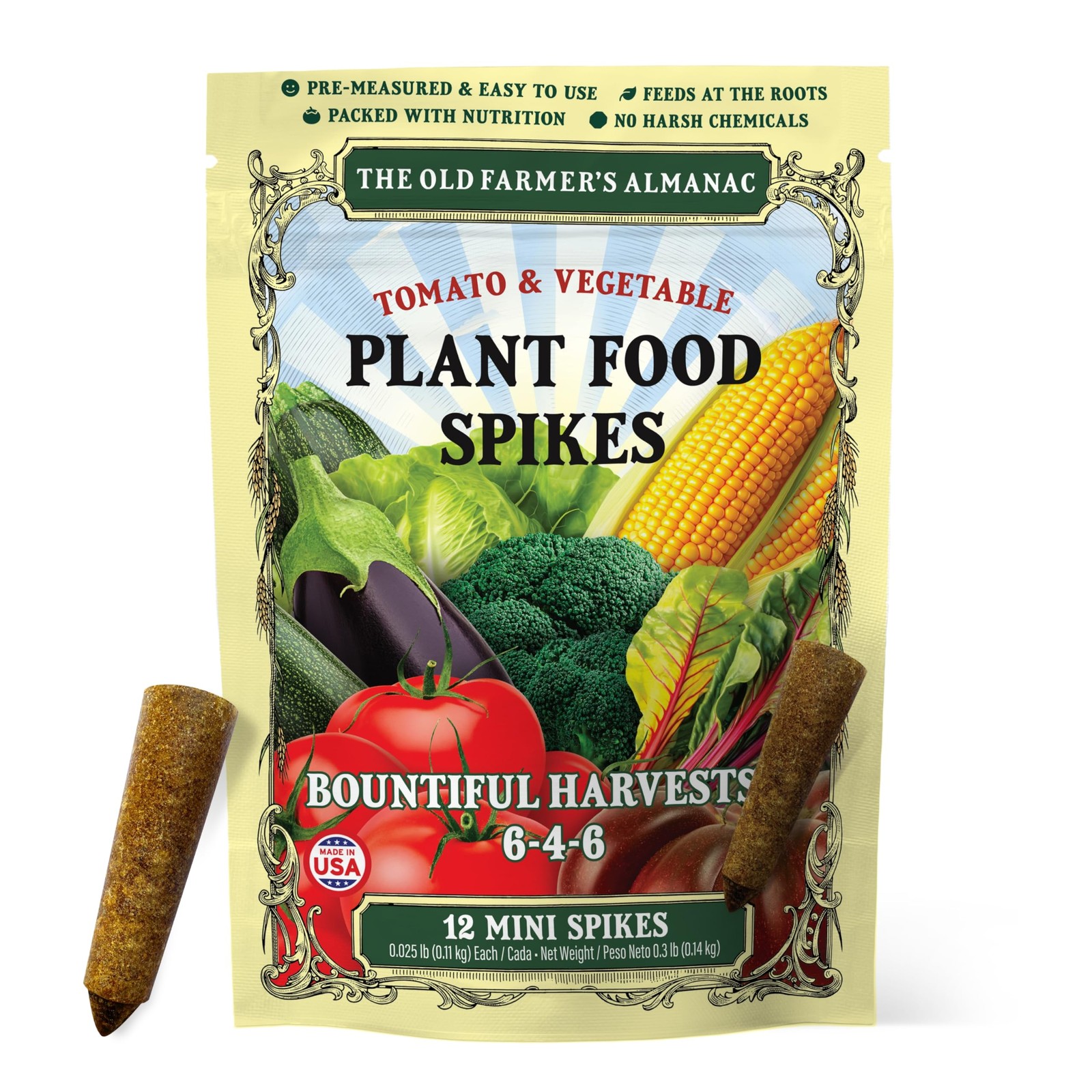 Tomato & Vegetable Plant Food Spikes – NPK 6-4-6 for Continuous Feeding