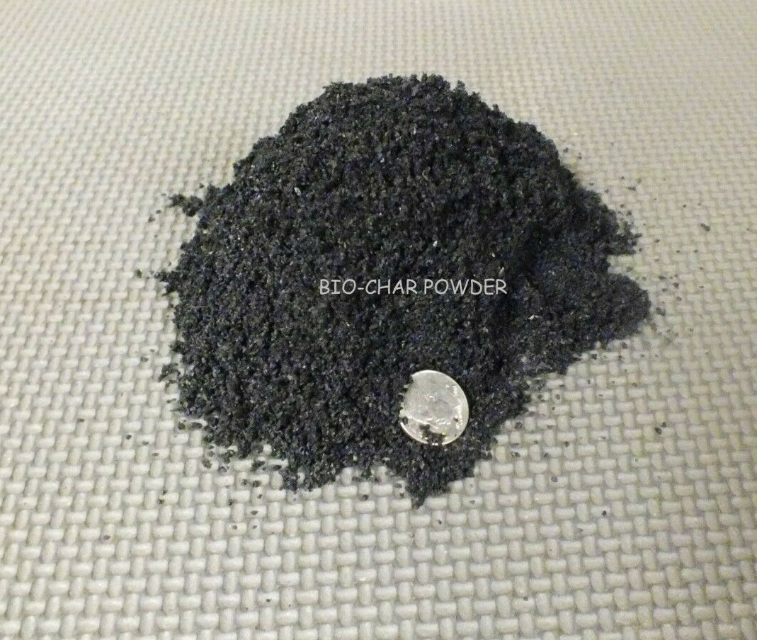 BIO-CHAR POWDER FLAKES, BIO-CHAR 2,5 lb. bag soil Amendment High Carbon