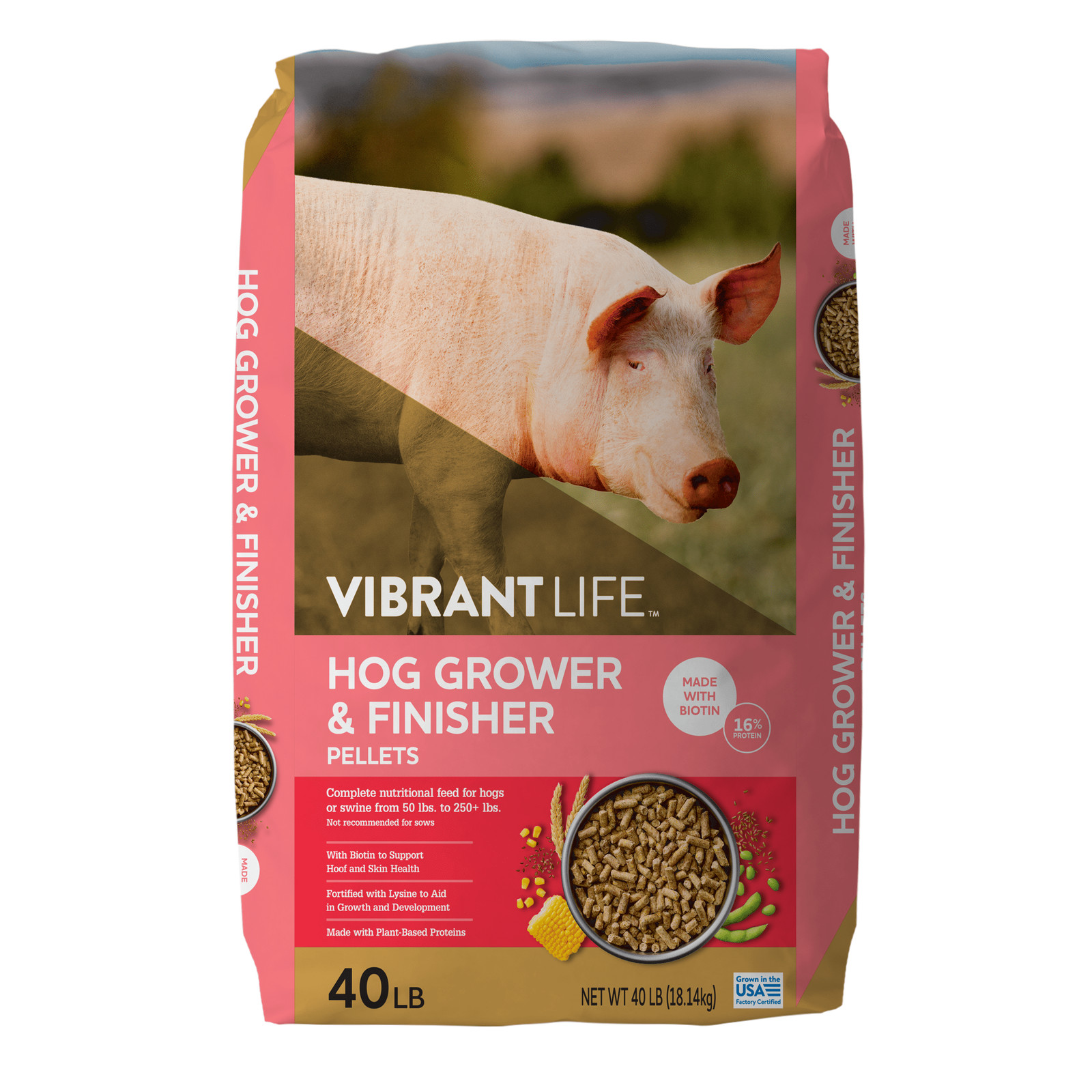 (2 pack) Hog Grower & Finisher Pellet Feed, 40 lb Bag