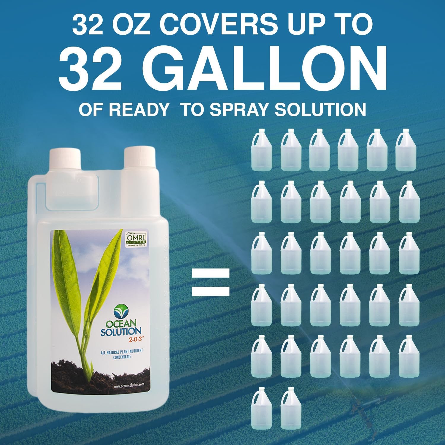 OceanSolution 203 All Natural Liquid Fertilizer – 32 Oz Concentrated Mineral