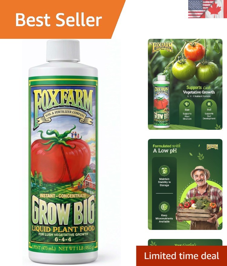 Fox Farm Grow Big Plant Food – 16 oz Liquid Fertilizer for Rapid Nutrient Uptake