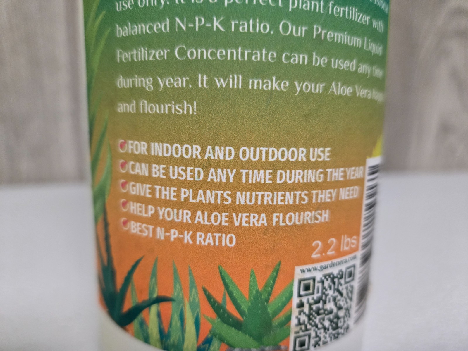 Gardenera 32oz Liquid Aloe Vera Plant Fertilizer Food 3-1-2 Organic Concentrate