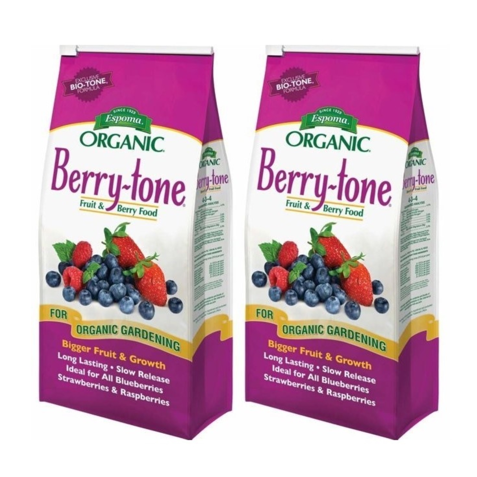Espoma Organic Berry-tone Natural Organic Fruit/Berry Fertilizer, 4# (2 pack)