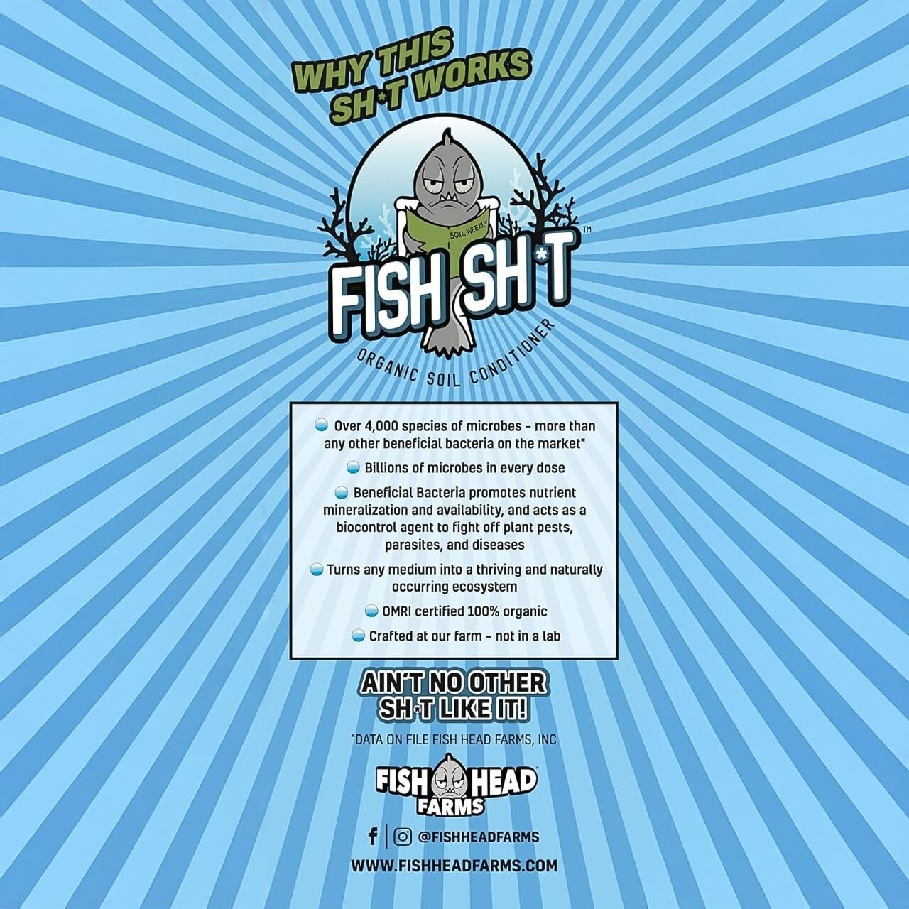 Fish Head Farms Organic Soil Conditioner for Yield and Flavor Enhancement. Usefu