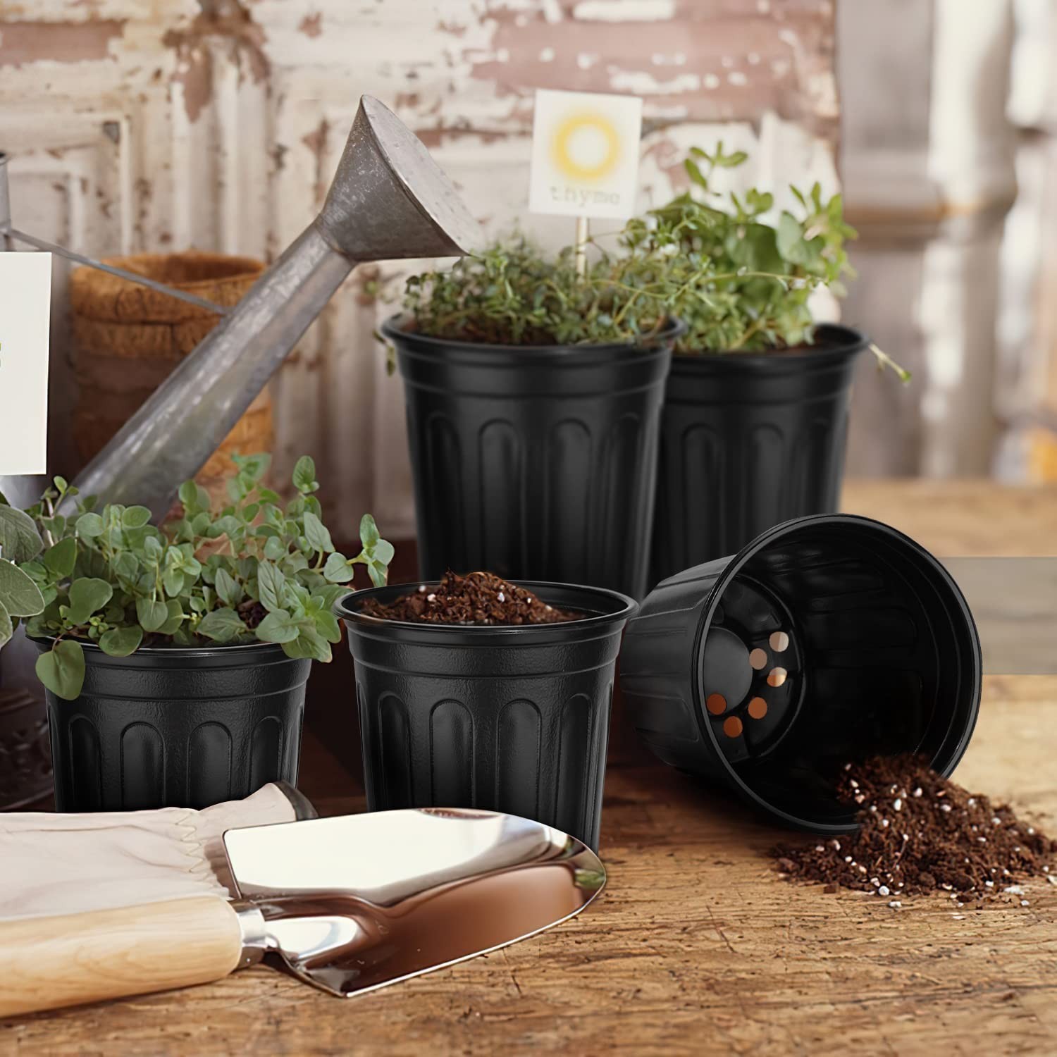 RAOOKIF 3 Gallon Pots for Plants, Flexible 1/2/3/5 Gallon Nursery Pot with Dr…