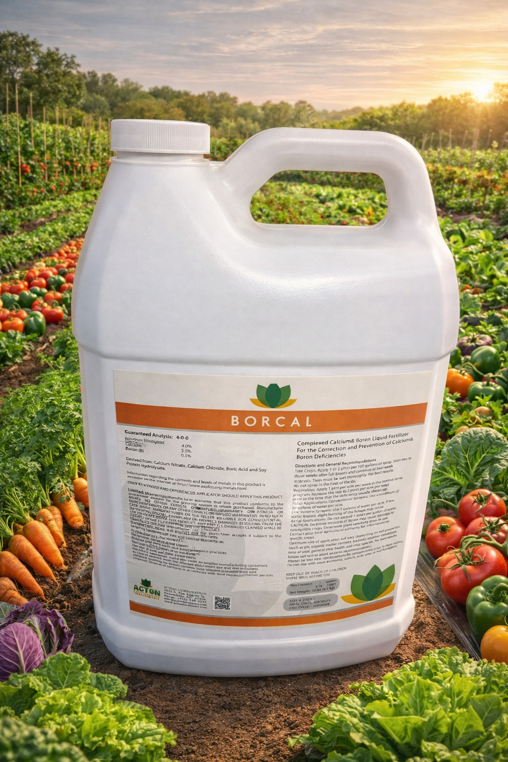 BORCAL Liquid Fertilizer, (4.0.0) Complexed Calcium, Nitrogen, and Boron.