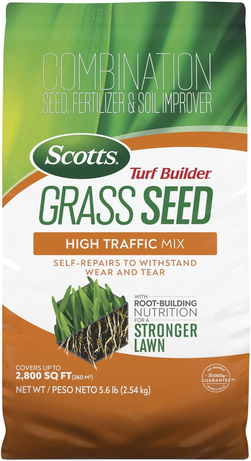 Scotts Turf Builder Grass Seed High Traffic Mix with Fertilizer and Soil Improve