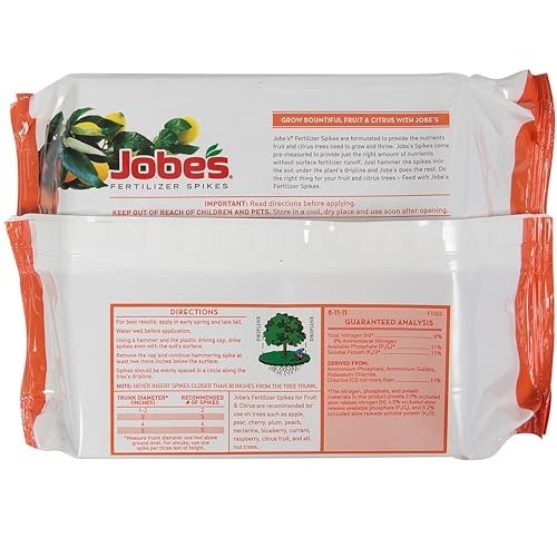 Fruit Citrus Fertilizer Spikes 9 Count 8-11-11 NPK Slow Release Plant Food Tree