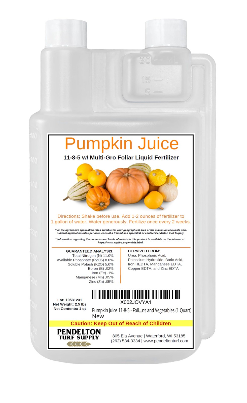 Pumpkin Juice 11-8-5 – Foliar Liquid Fertilizer with Essential Micro-nutrient…