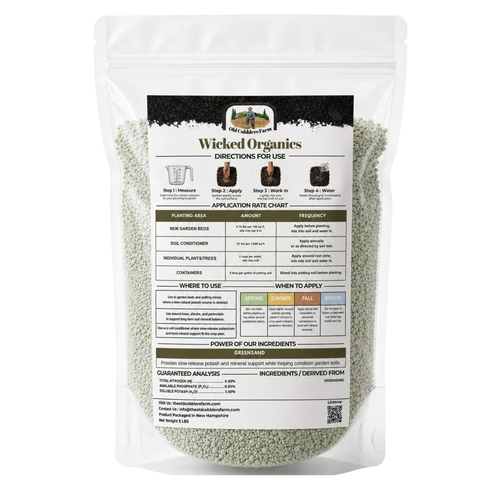 🌿 Old Cobblers Farm Green Sand | Natural Soil Conditioner & Mineral Boost