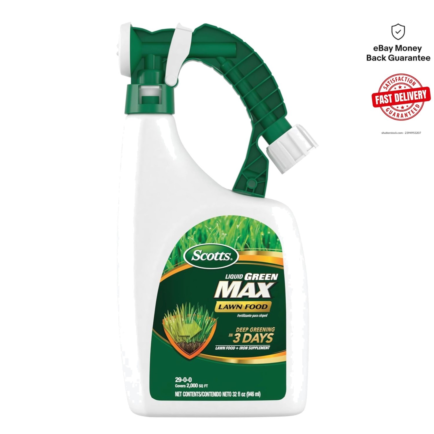 Hassle-Free Lawn Care: Liquid Green Max 32 oz., 2-in-1 Fertilizer & Iron Boost