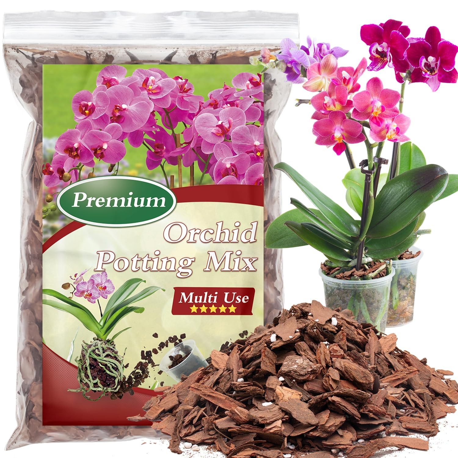 Orchid Bark Potting Mix,Premium Orchid Potting Mixture of Pine Bark and Perli…