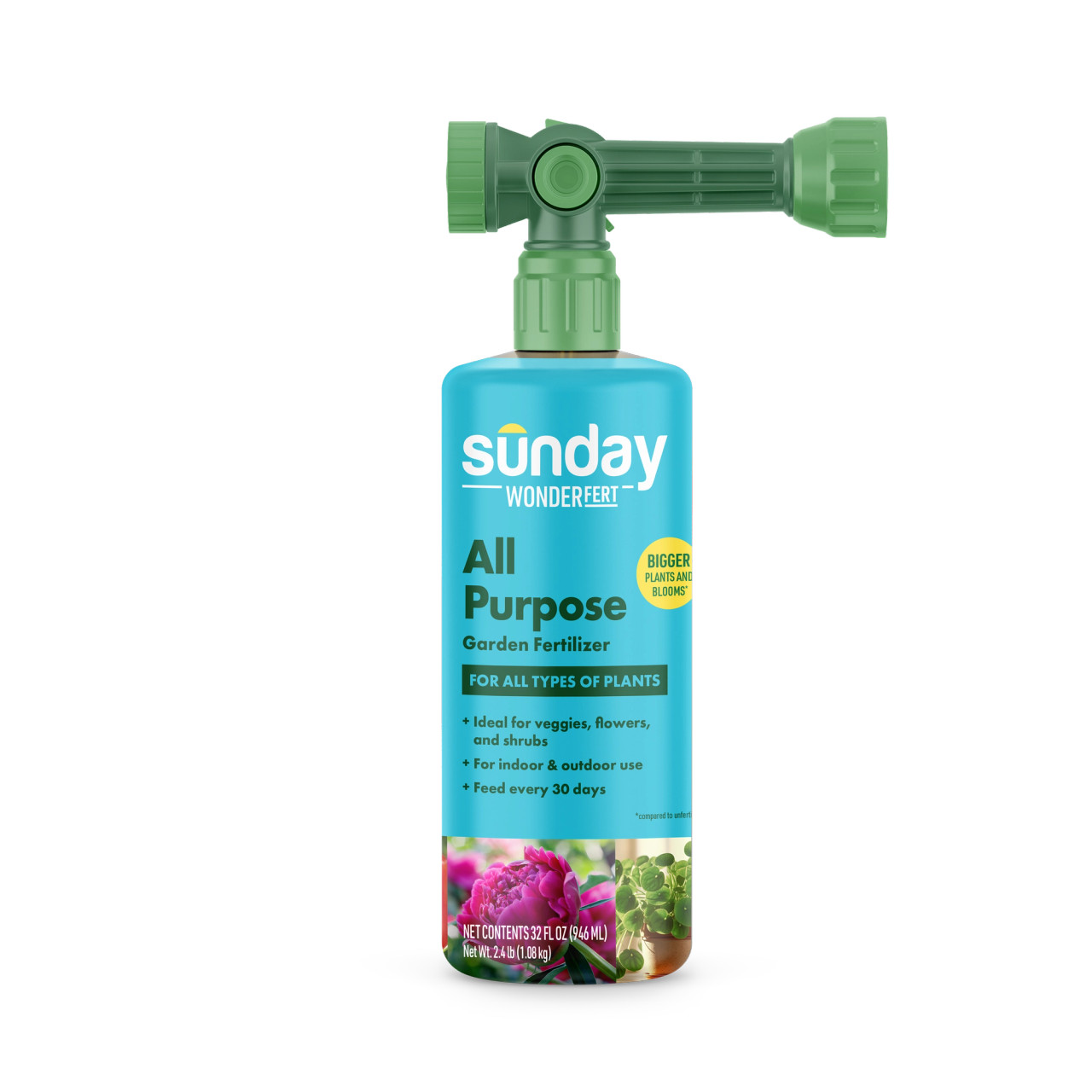 Sunday WonderFert All Purpose Garden Fertilizer Hose End Sprayer 32 oz 10-2-6