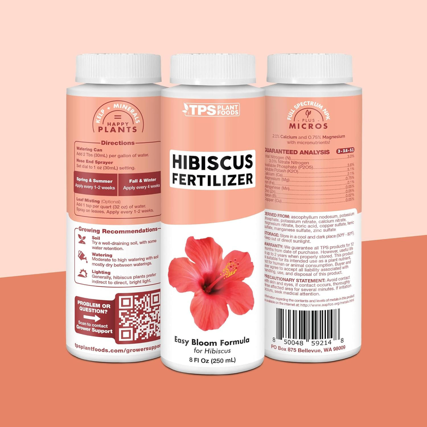 Hibiscus Fertilizer – Liquid Plant Food for More Blooms, Vibrant Color & Healthy