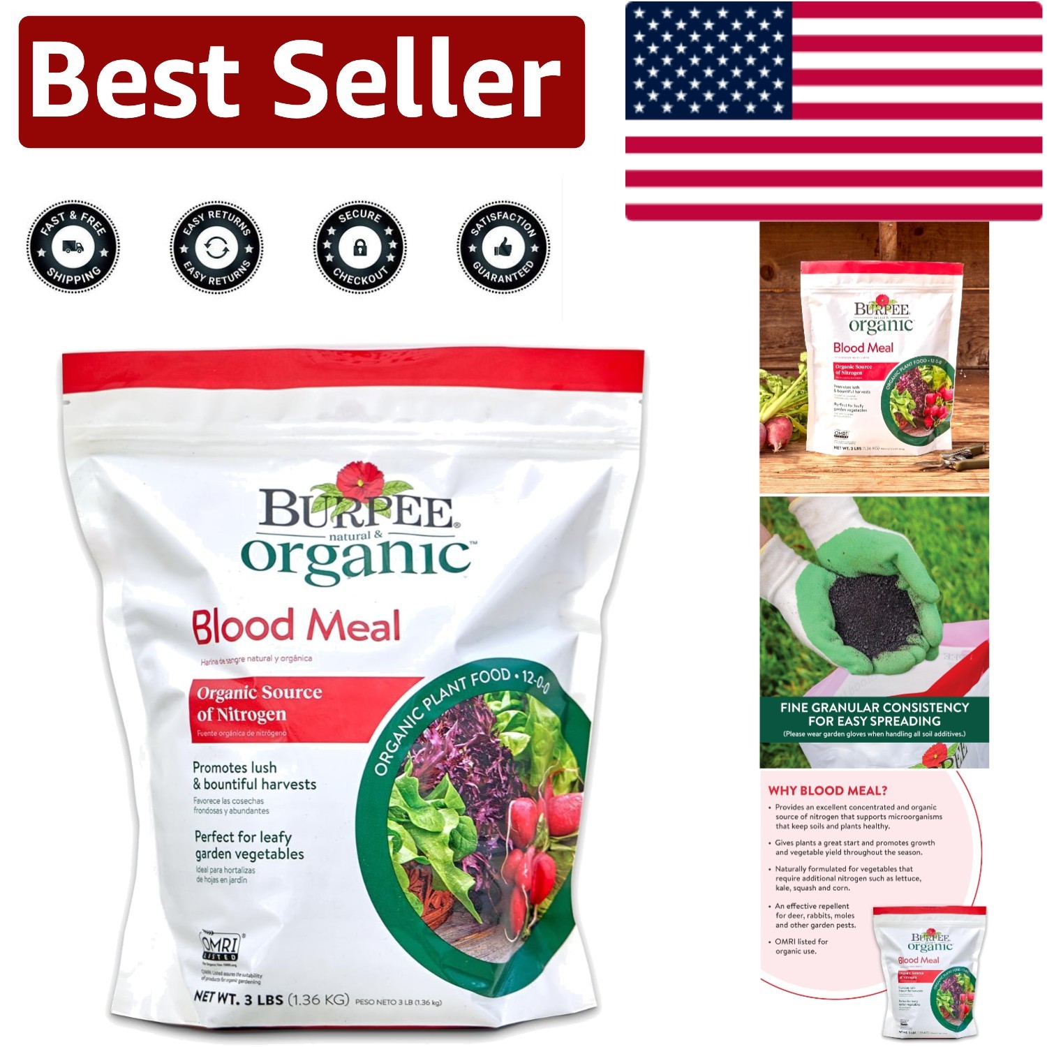Enhance Your Garden with Organic Blood Meal Fertilizer 12-0-0 for 3 lb Plants