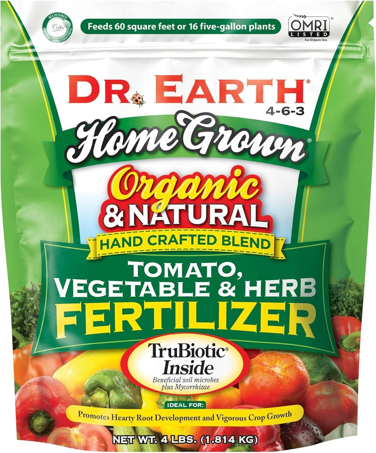 Dr. Earth Organic 5 Tomato & Veg Fertilizer – 64 Oz Poly Bag for Abundant Crops