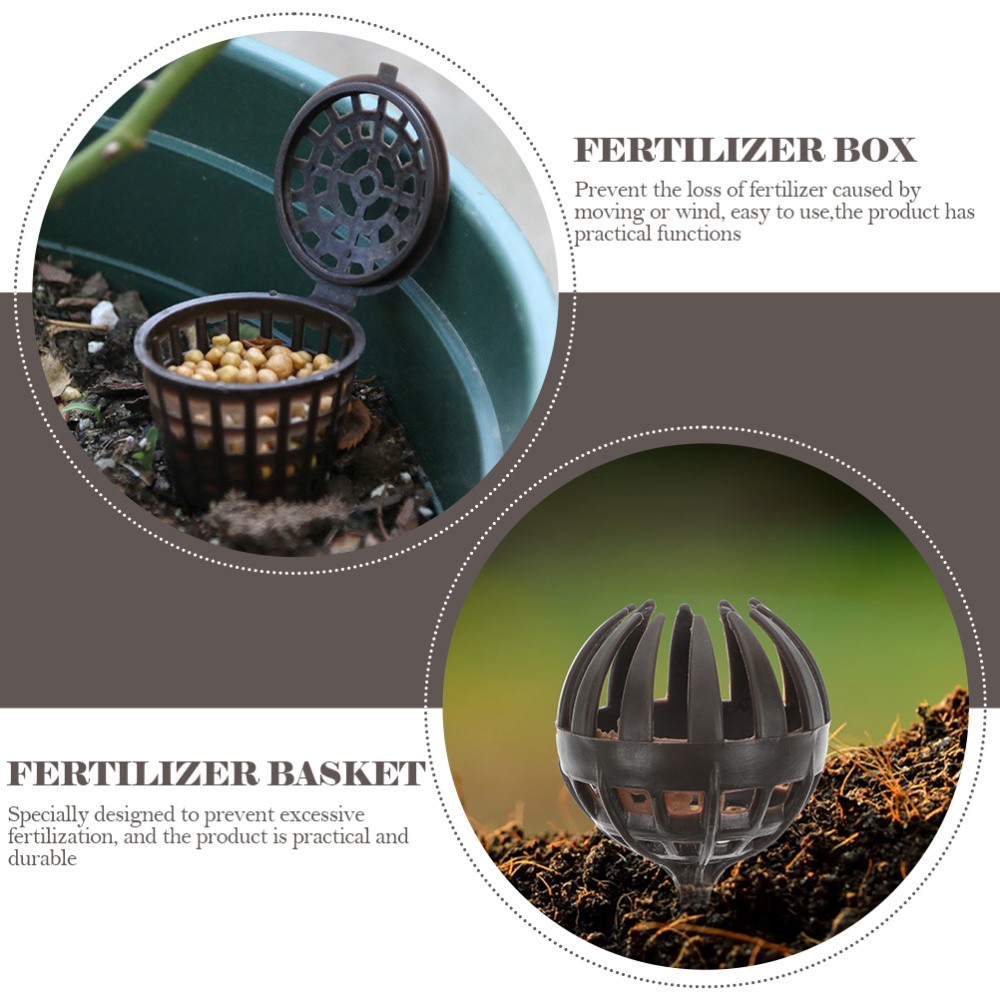 20Pcs Reusable Plastic Fertilizer Baskets for Gardening Storage Coffee Color