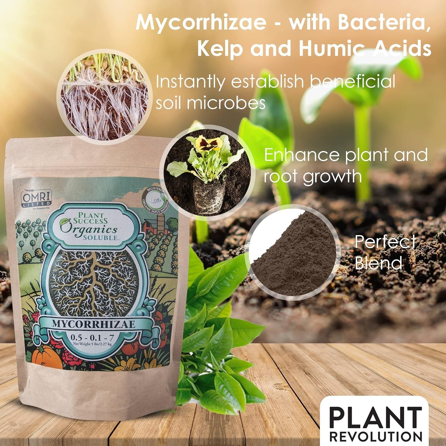 Organic Soluble Fertilizer with Mycorrhizae – 0.5 oz for Luxurious Plant Growth