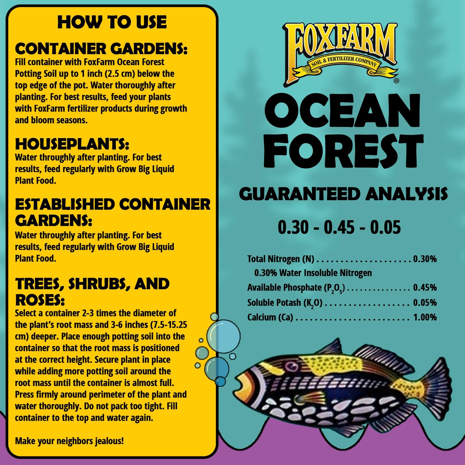 Fox Farm FX14000 1.5 Ocean Forest Garden Potting Soil 6.3-6.8 pH