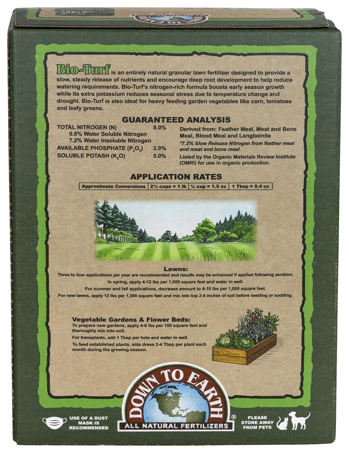 Down to Earth Organic Bio-Turf Lawn Fertilizer Mix 8-3-5, 4 lb